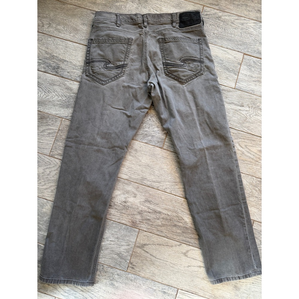 Silver Jeans Eddie Relaxed 34x32 Grey EMC Denim Straight Leg Mens 34 x 32